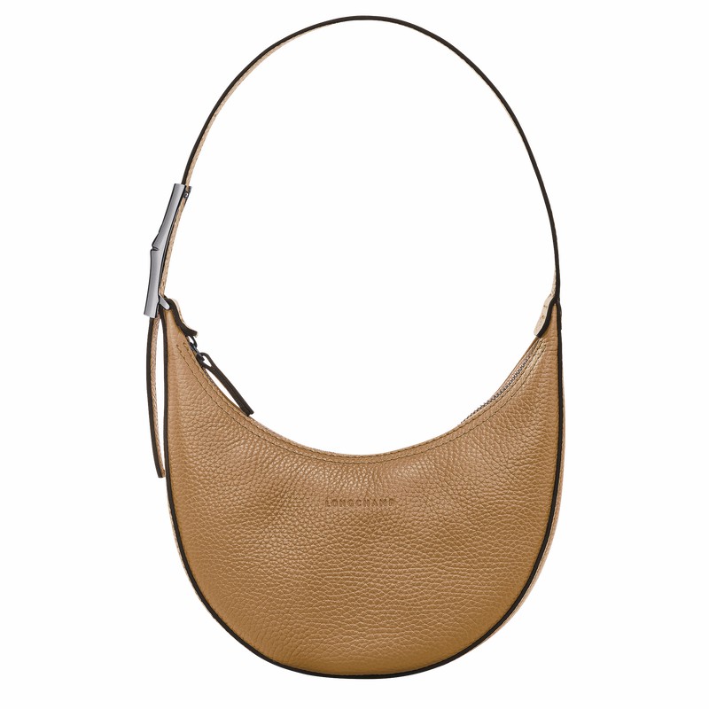 Longchamp Le Roseau Essential S Hobo bag - Leather Khaki USA | 10217968026