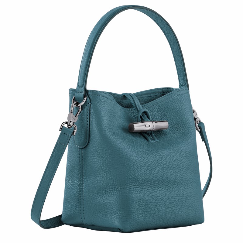 Longchamp Le Roseau Essential XS Bucket bag - Leather Peacock USA | 10159968P89