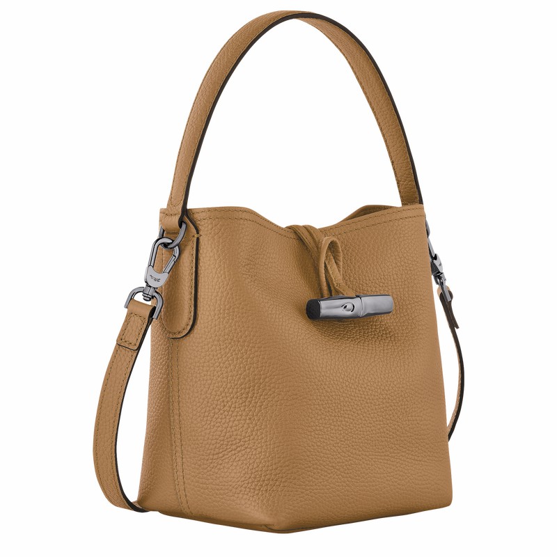 Longchamp Le Roseau Essential XS Bucket bag - Leather Khaki USA | 10159968026