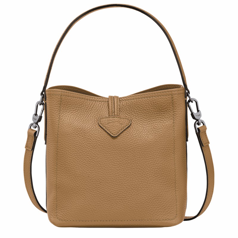 Longchamp Le Roseau Essential XS Bucket bag - Leather Khaki USA | 10159968026