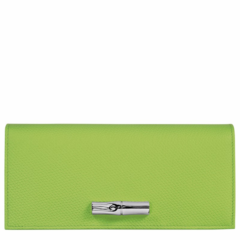 Longchamp Le Roseau Flap wallet - Leather Green Light USA | L3044HFP355