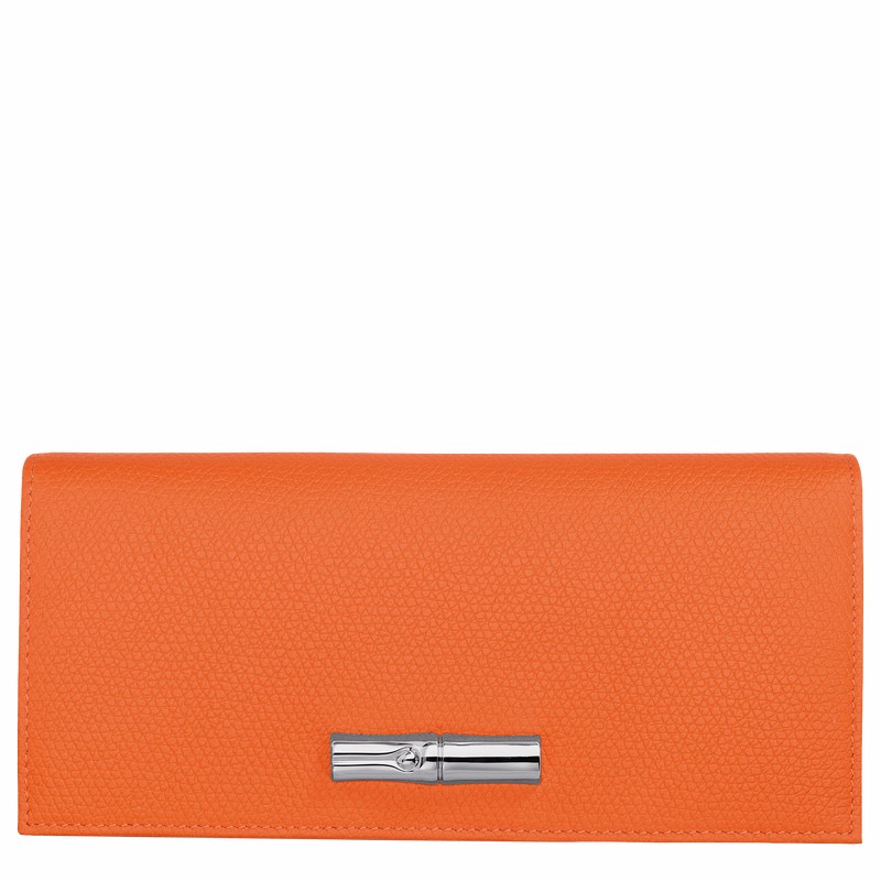 Longchamp Le Roseau Flap wallet - Leather Orange USA | L3044HFP017