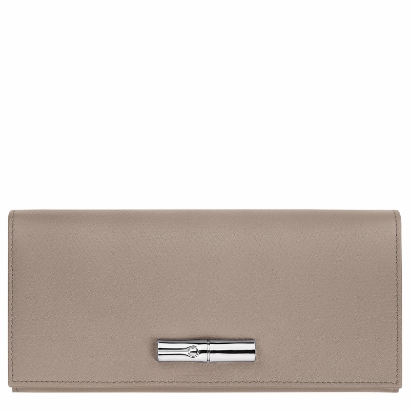 Longchamp Le Roseau Flap wallet - Leather Grey USA | L3044HFP266