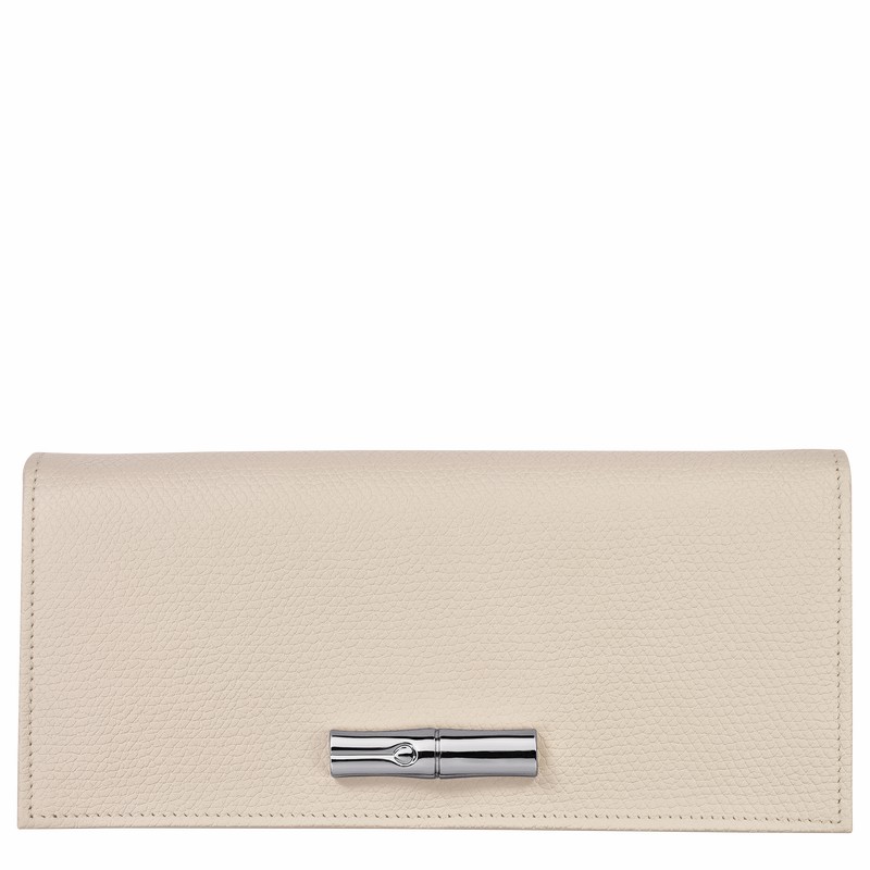 Longchamp Le Roseau Flap wallet - Leather White USA | L3044HFP555