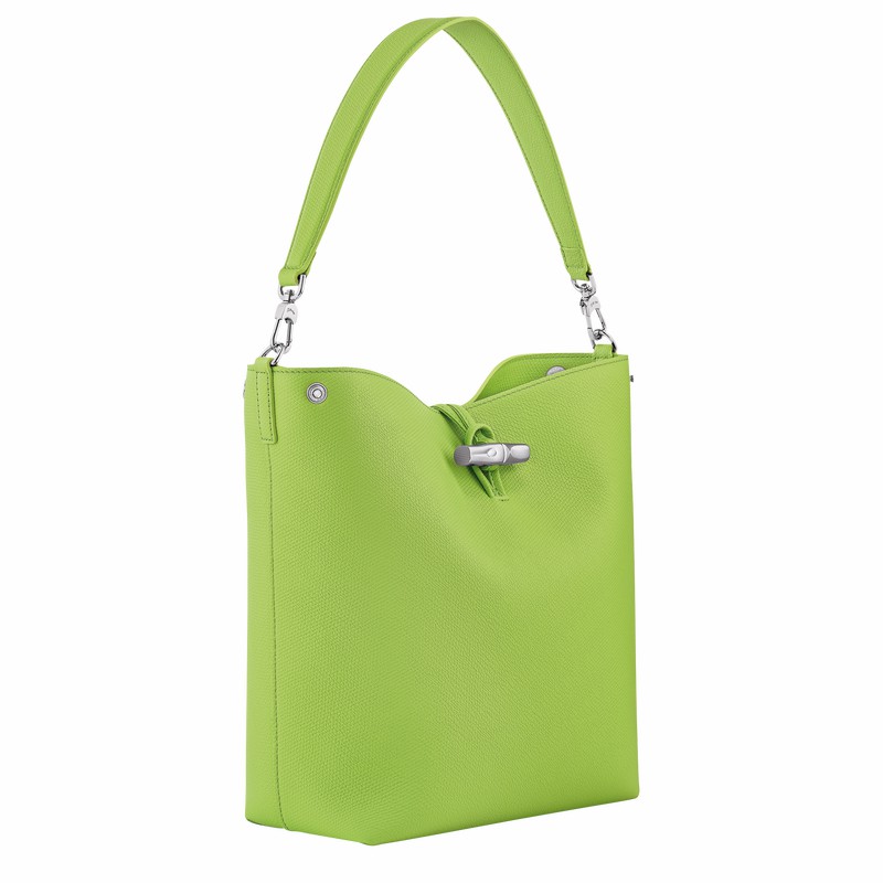 Longchamp Le Roseau M Shoulder bag - Leather Green Light USA | 10281HFP355