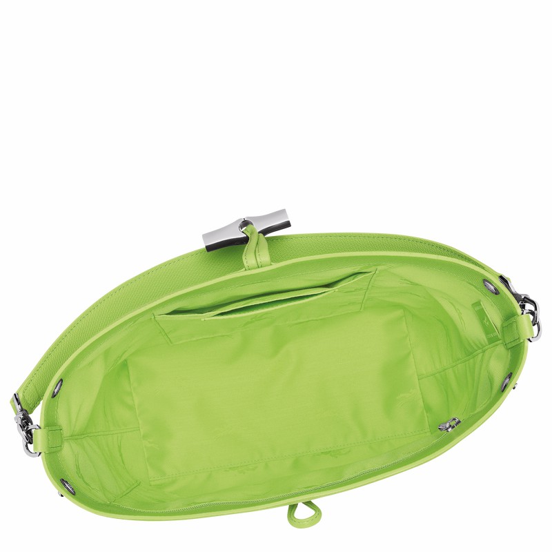 Longchamp Le Roseau M Shoulder bag - Leather Green Light USA | 10281HFP355