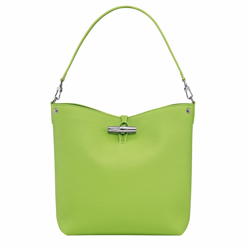 Longchamp Le Roseau M Shoulder bag - Leather Green Light USA | 10281HFP355