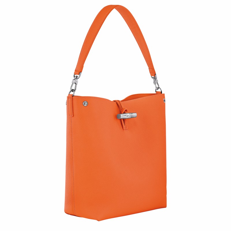 Longchamp Le Roseau M Shoulder bag - Leather Orange USA | 10281HFP017