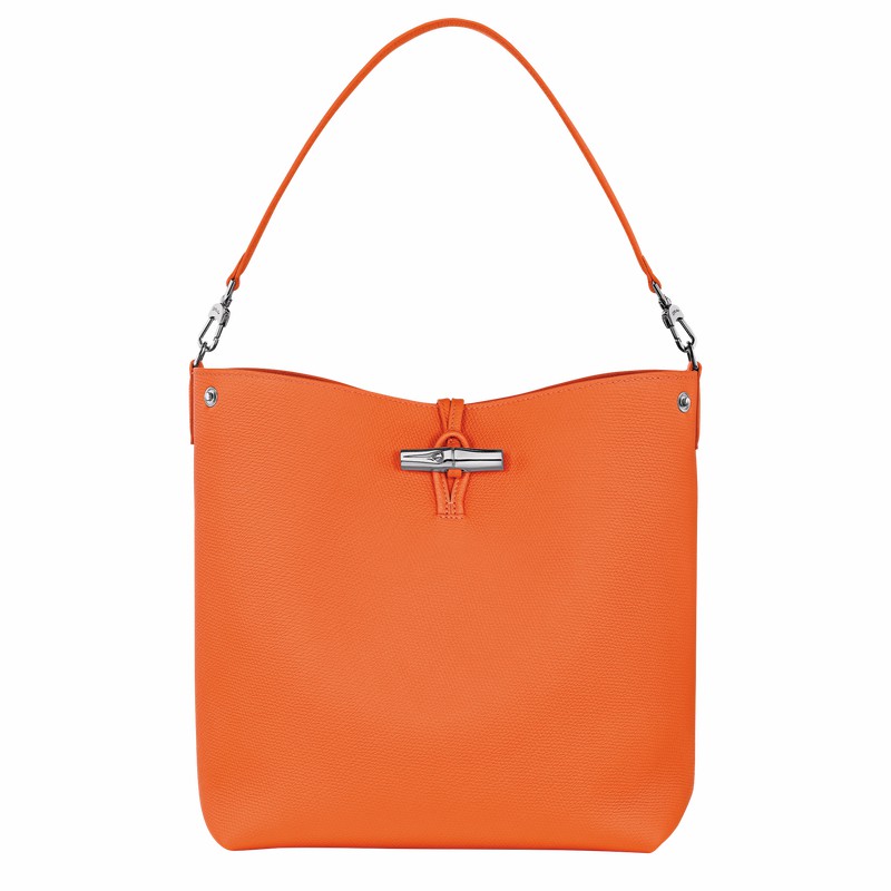 Longchamp Le Roseau M Shoulder bag - Leather Orange USA | 10281HFP017