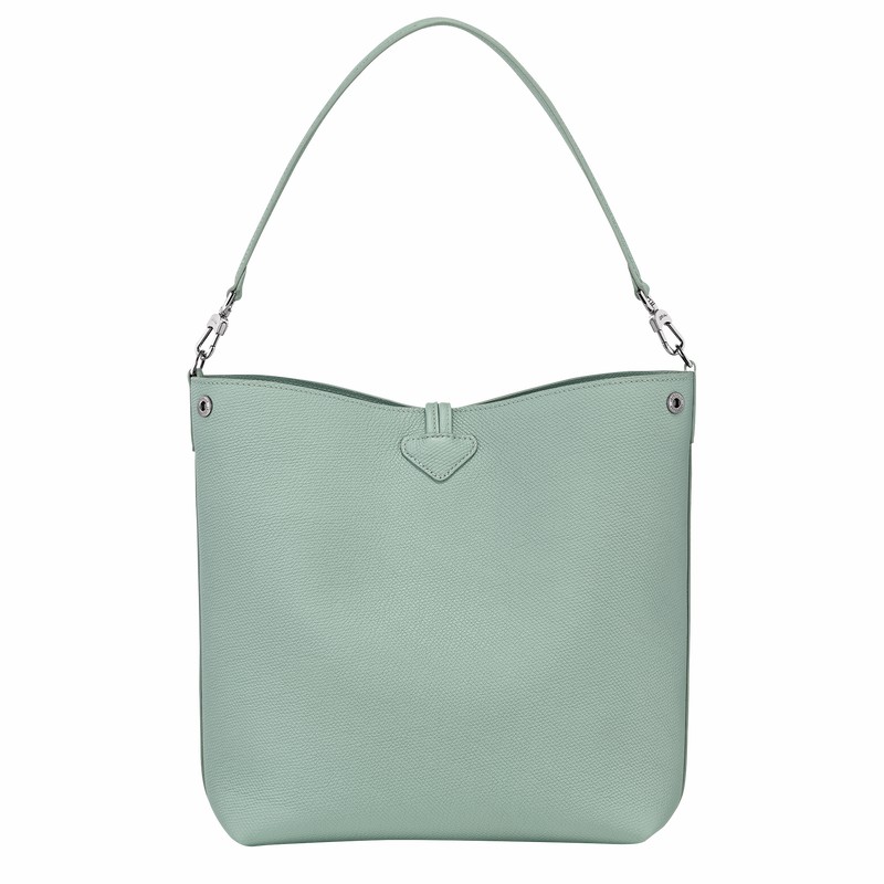 Longchamp Le Roseau M Shoulder bag - Leather Celadon USA | 10281HFP282