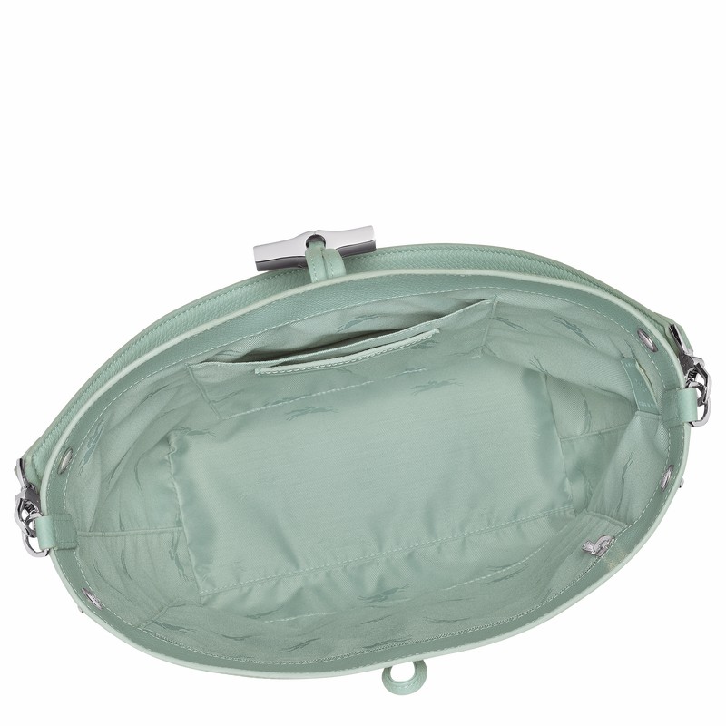 Longchamp Le Roseau M Shoulder bag - Leather Celadon USA | 10281HFP282