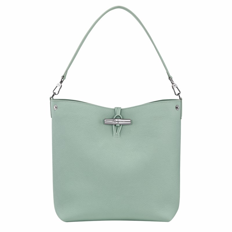 Longchamp Le Roseau M Shoulder bag - Leather Celadon USA | 10281HFP282