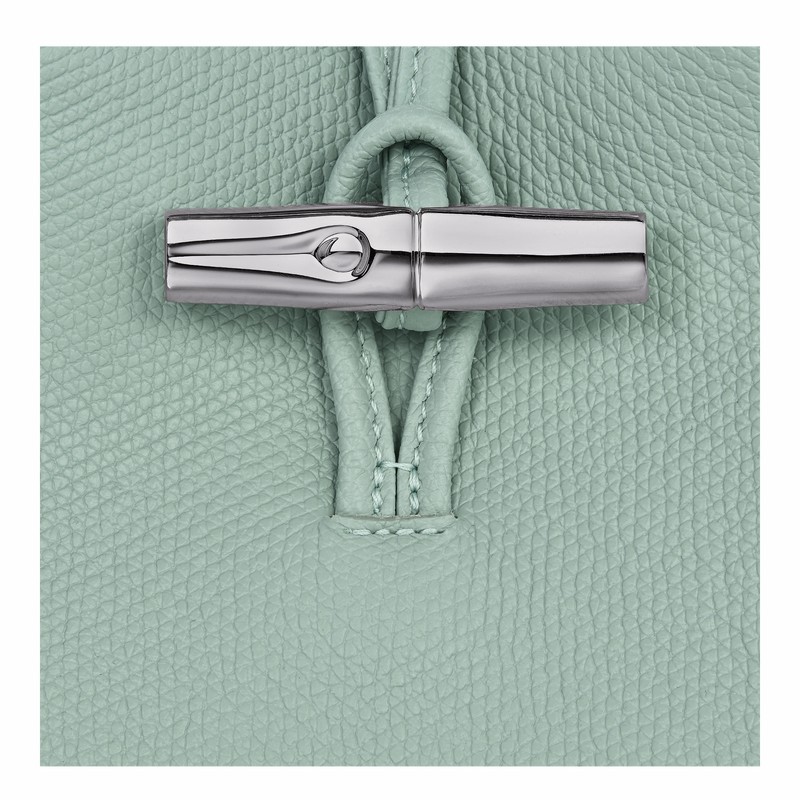 Longchamp Le Roseau Phone case - Leather Celadon USA | 34180HFP282