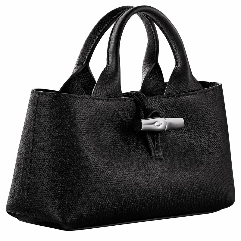 Longchamp Le Roseau S Handbag - Leather Bag Black | 10280HFP001