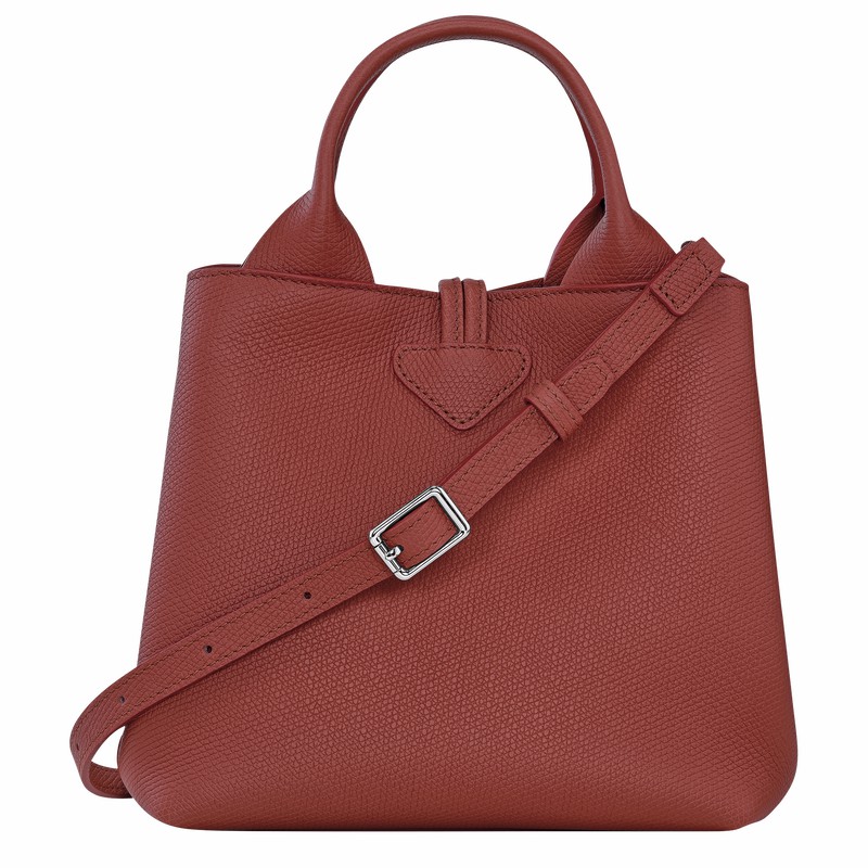 Longchamp Le Roseau S Handbag - Leather Bag Brown | 10273HFP404