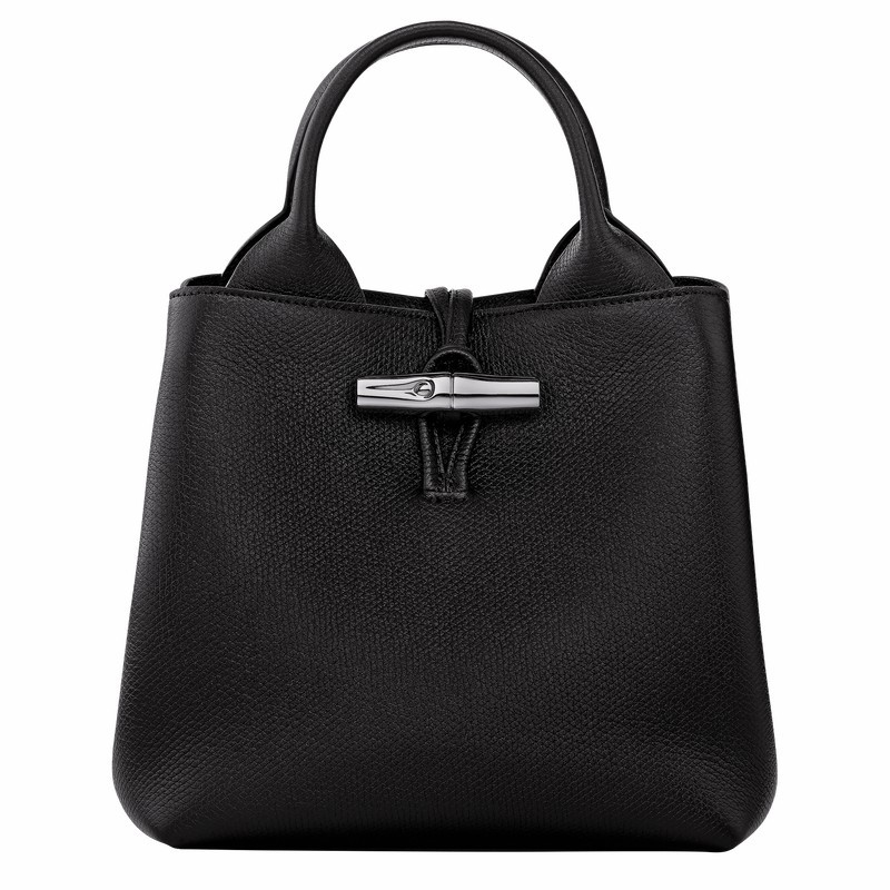 Longchamp Le Roseau S Handbag - Leather Bag Black | 10273HFP001