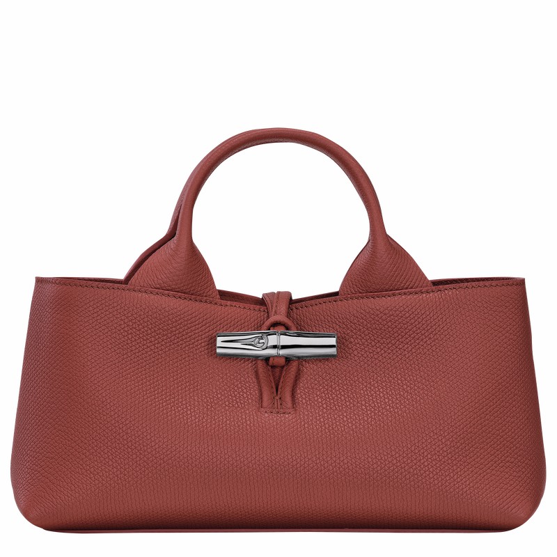 Longchamp Le Roseau S Handbag - Leather Bag Brown | 10280HFP404