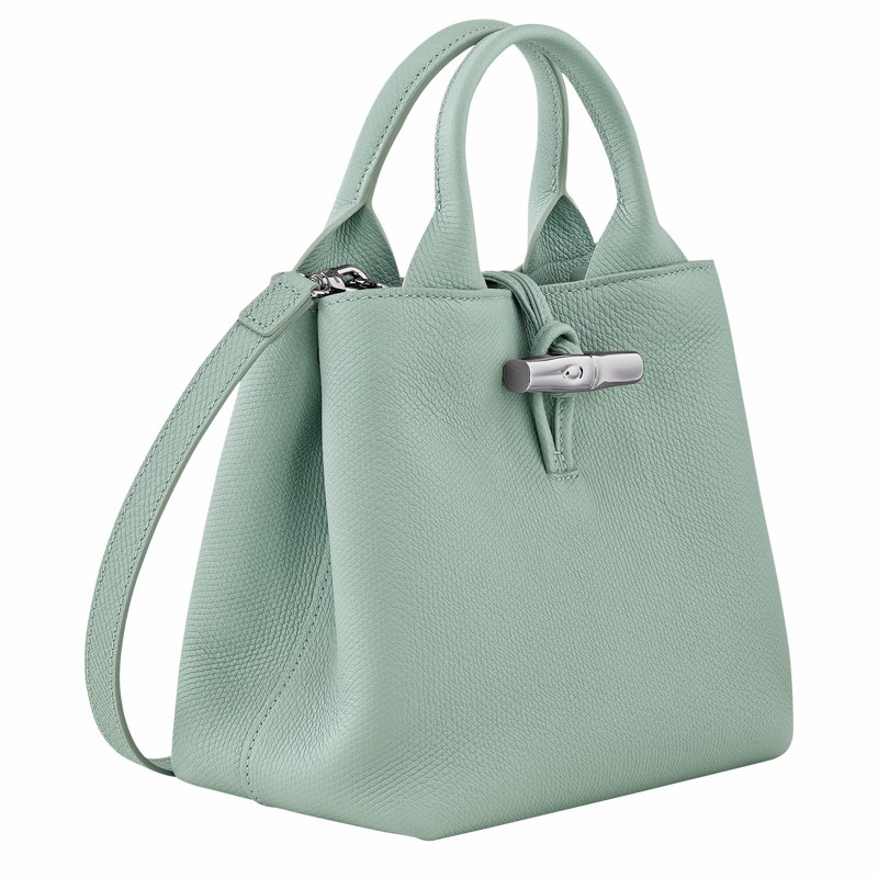 Longchamp Le Roseau S Handbag - Leather Celadon USA | 10273HFP282