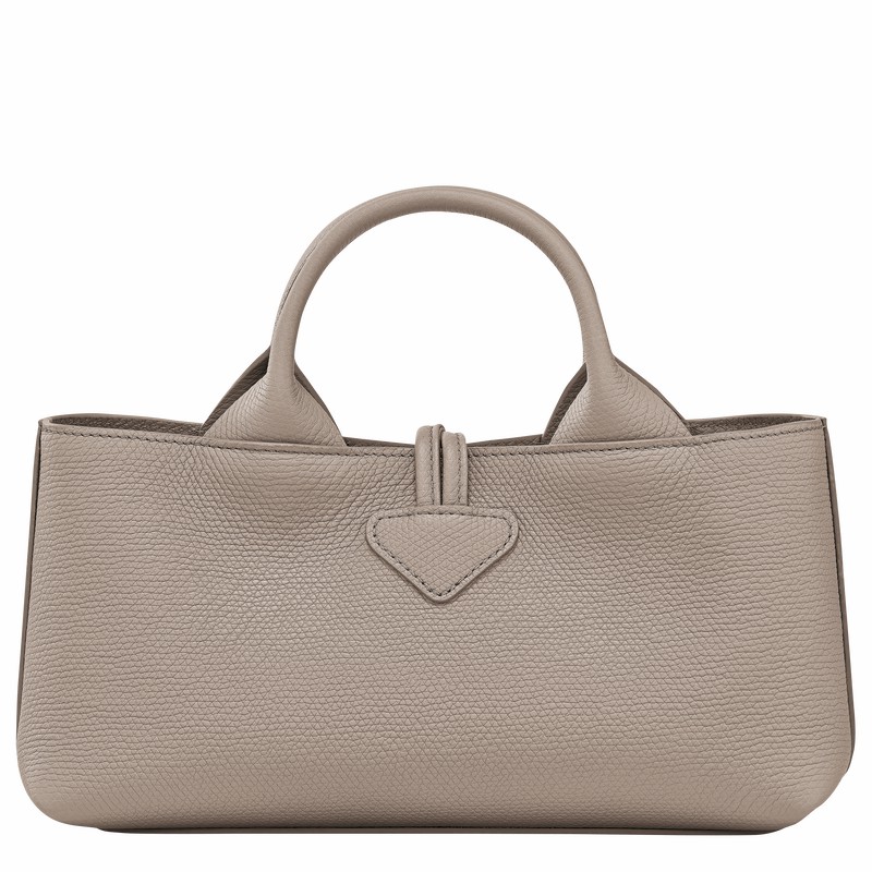 Longchamp Le Roseau S Handbag - Leather Grey USA | 10280HFP266