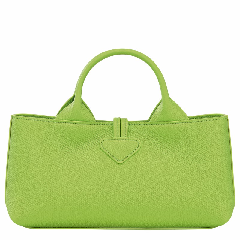 Longchamp Le Roseau S Handbag - Leather Green Light USA | 10280HFP355