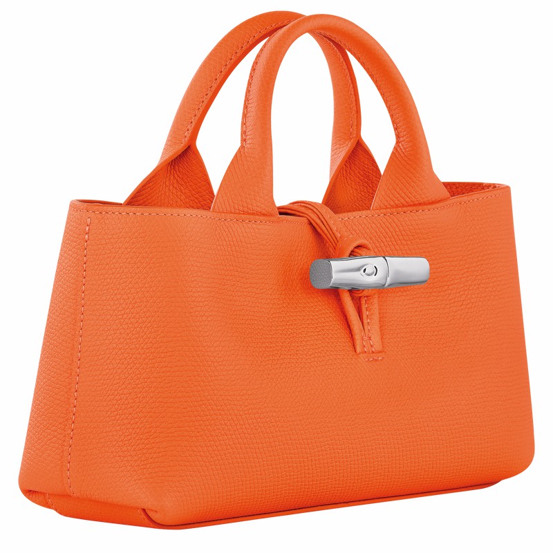 Longchamp Le Roseau S Handbag - Leather Orange USA | 10280HFP017