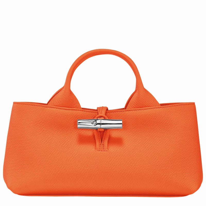 Longchamp Le Roseau S Handbag - Leather Orange USA | 10280HFP017