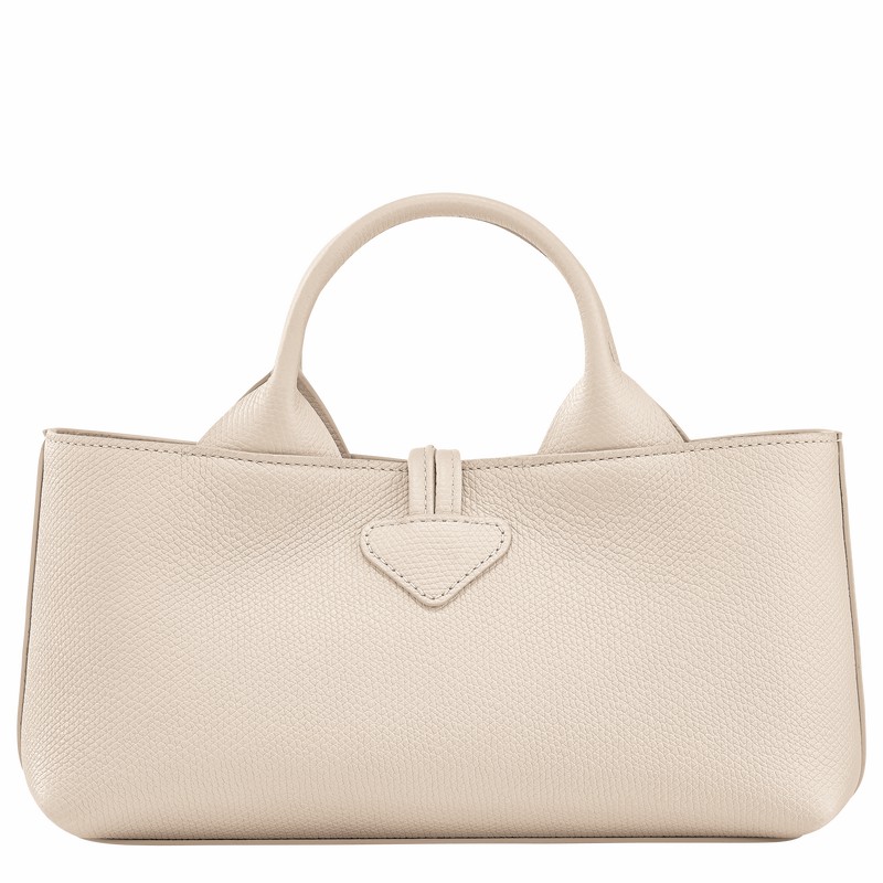 Longchamp Le Roseau S Handbag - Leather White USA | 10280HFP555