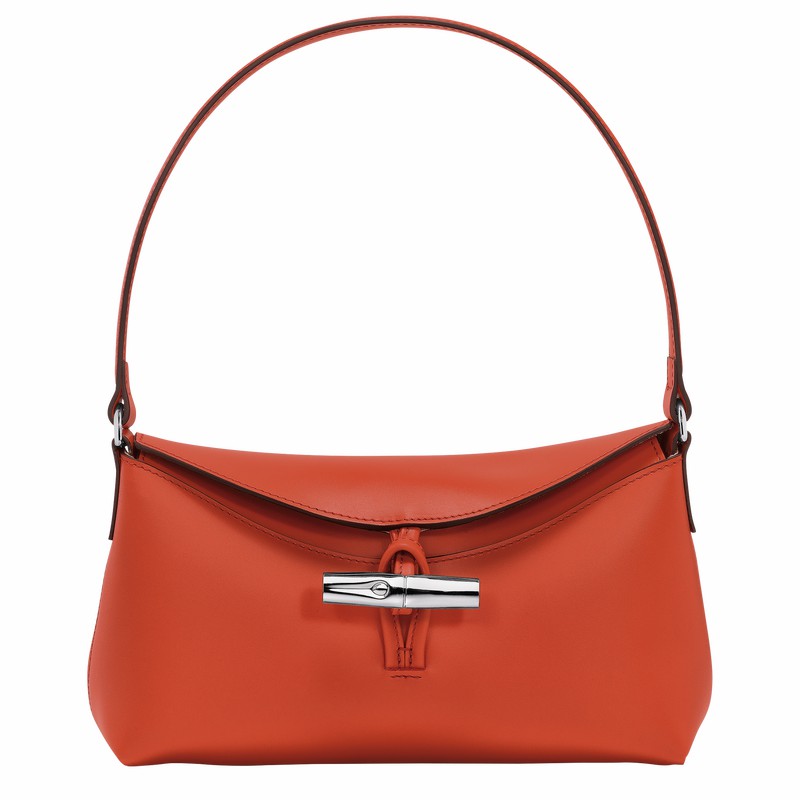 Longchamp Le Roseau S Hobo bag - Leather Orange USA | 10230HCL685