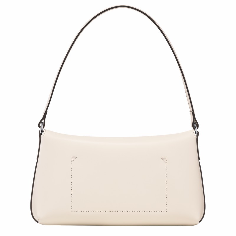 Longchamp Le Roseau S Hobo bag - Leather White USA | 10230HCL037