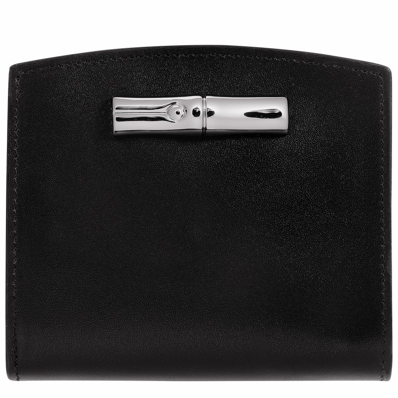 Longchamp Le Roseau Wallet - Leather Black USA | 30011HCL001