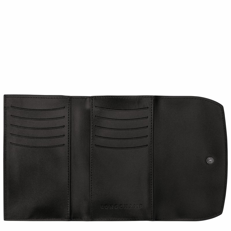 Longchamp Le Roseau Wallet - Leather Black USA | 30002HCN001