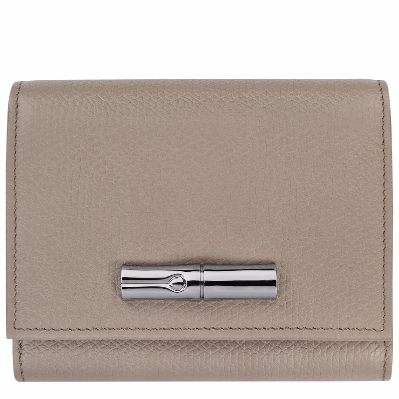 Longchamp Le Roseau Wallet - Leather Grey USA | 30021HFP266