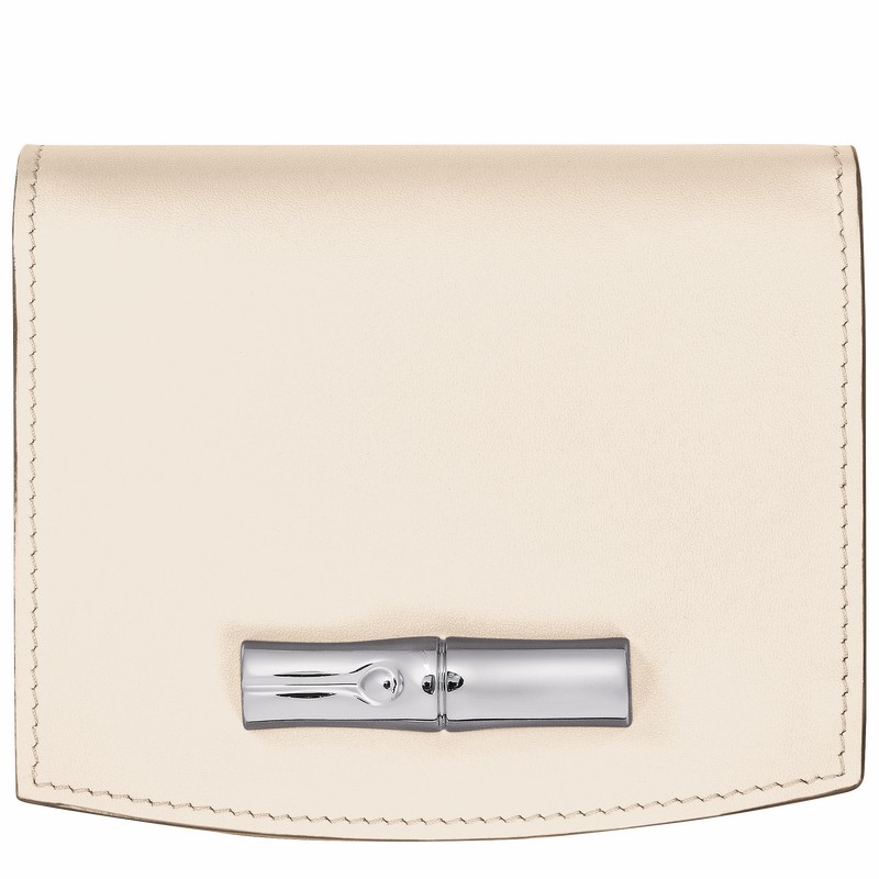 Longchamp Le Roseau Wallet - Leather White USA | 30011HCL037