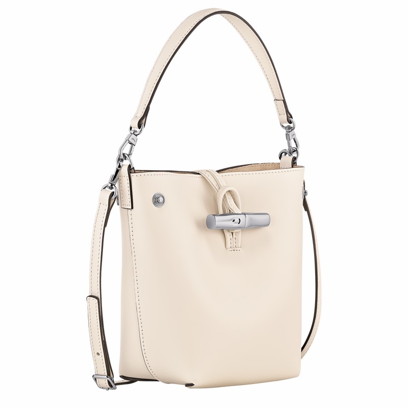 Longchamp Le Roseau XS Bucket bag - Leather White USA | 10229HCL037