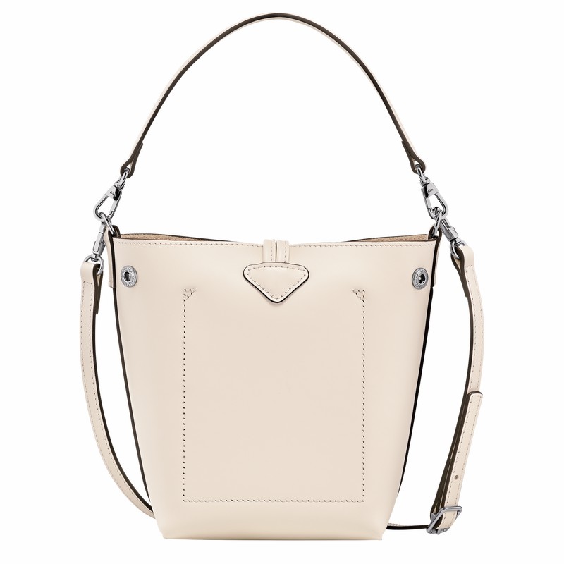 Longchamp Le Roseau XS Bucket bag - Leather White USA | 10229HCL037