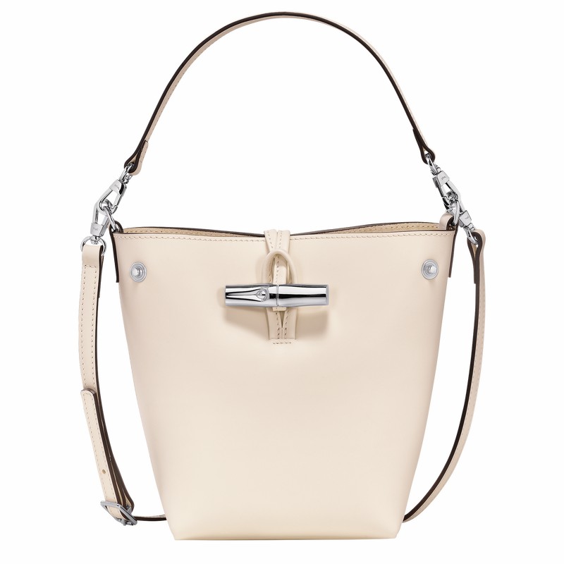 Longchamp Le Roseau XS Bucket bag - Leather White USA | 10229HCL037