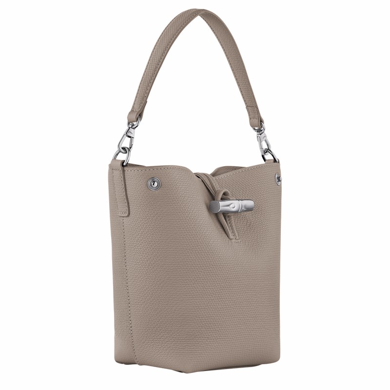 Longchamp Le Roseau XS Bucket bag - Leather Grey USA | 10279HFP266