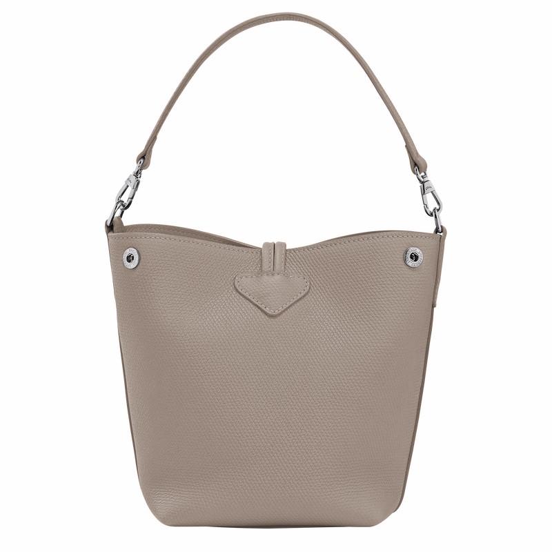 Longchamp Le Roseau XS Bucket bag - Leather Grey USA | 10279HFP266