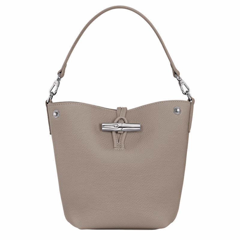 Longchamp Le Roseau XS Bucket bag - Leather Grey USA | 10279HFP266