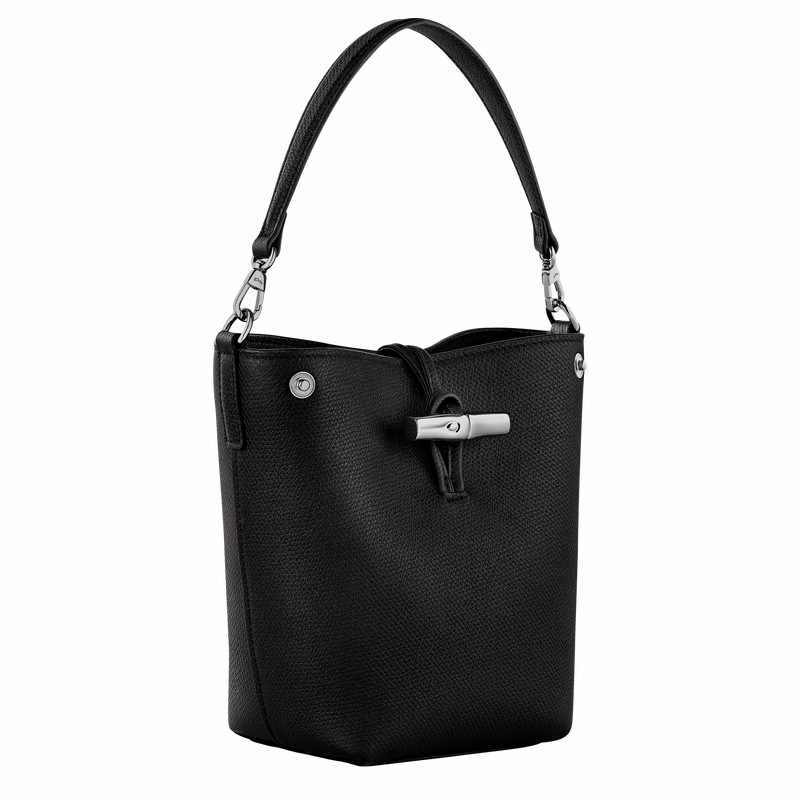 Longchamp Le Roseau XS Bucket bag - Leather Black USA | 10279HFP001