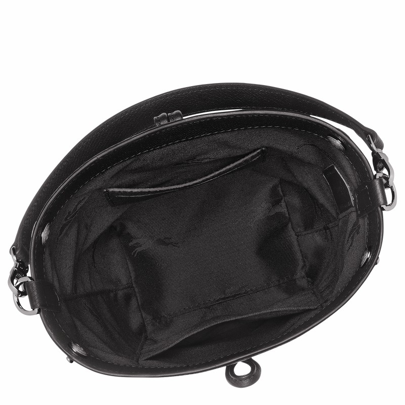 Longchamp Le Roseau XS Bucket bag - Leather Black USA | 10279HFP001