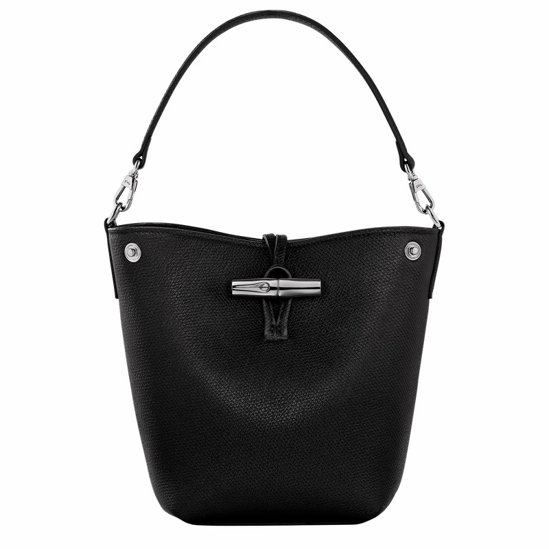 Longchamp Le Roseau XS Bucket bag - Leather Black USA | 10279HFP001