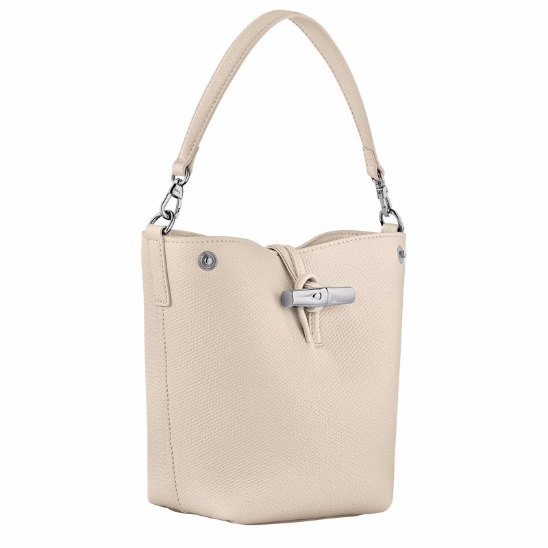 Longchamp Le Roseau XS Bucket bag - Leather White USA | 10279HFP555