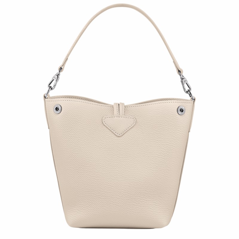 Longchamp Le Roseau XS Bucket bag - Leather White USA | 10279HFP555