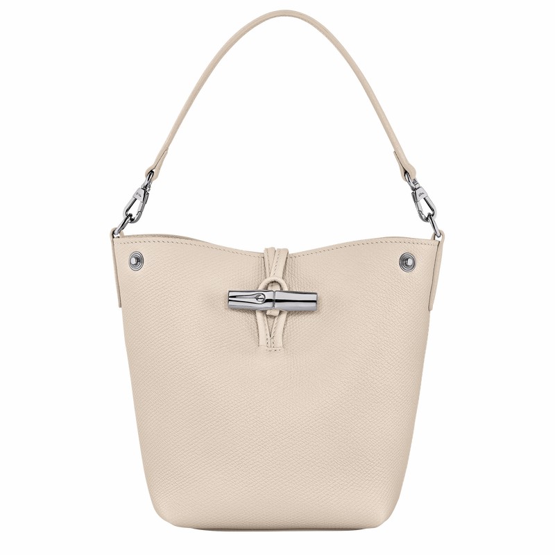 Longchamp Le Roseau XS Bucket bag - Leather White USA | 10279HFP555