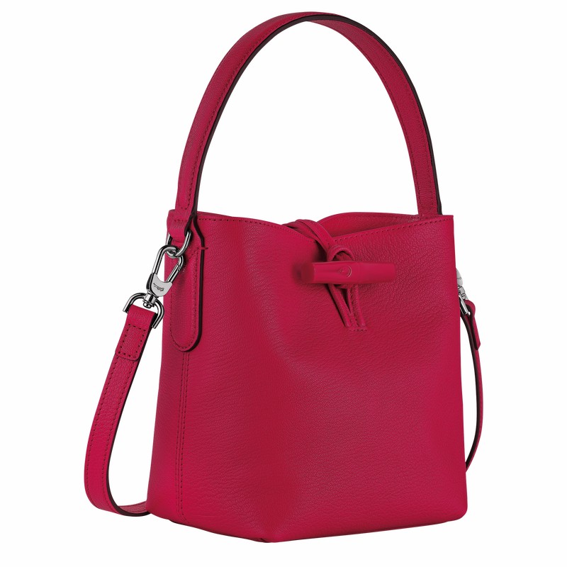 Longchamp Le Roseau XS Bucket bag - Leather Fuchsia USA | 10159HECJ13