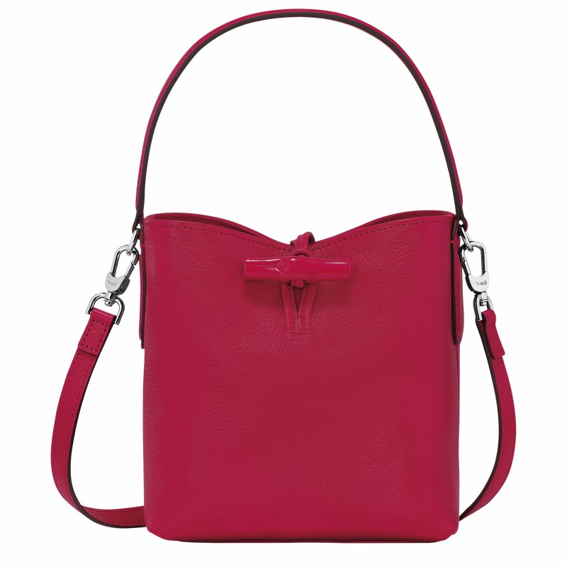 Longchamp Le Roseau XS Bucket bag - Leather Fuchsia USA | 10159HECJ13