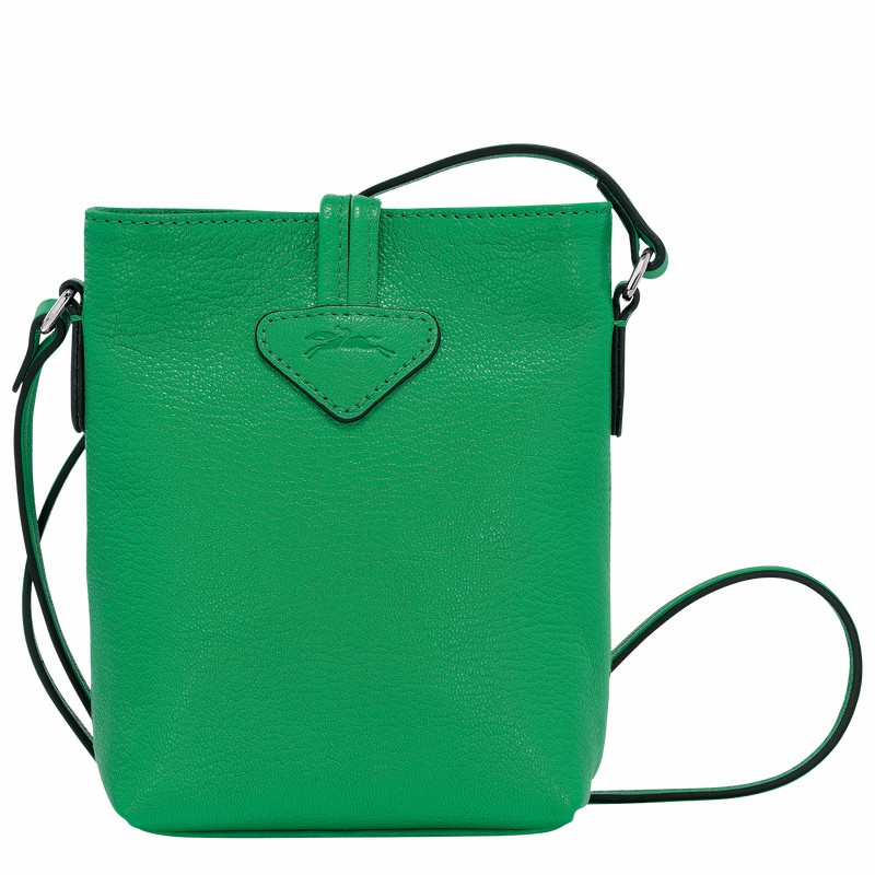 Longchamp Le Roseau XS Crossbody bag - Leather Green USA | 10207HEC129