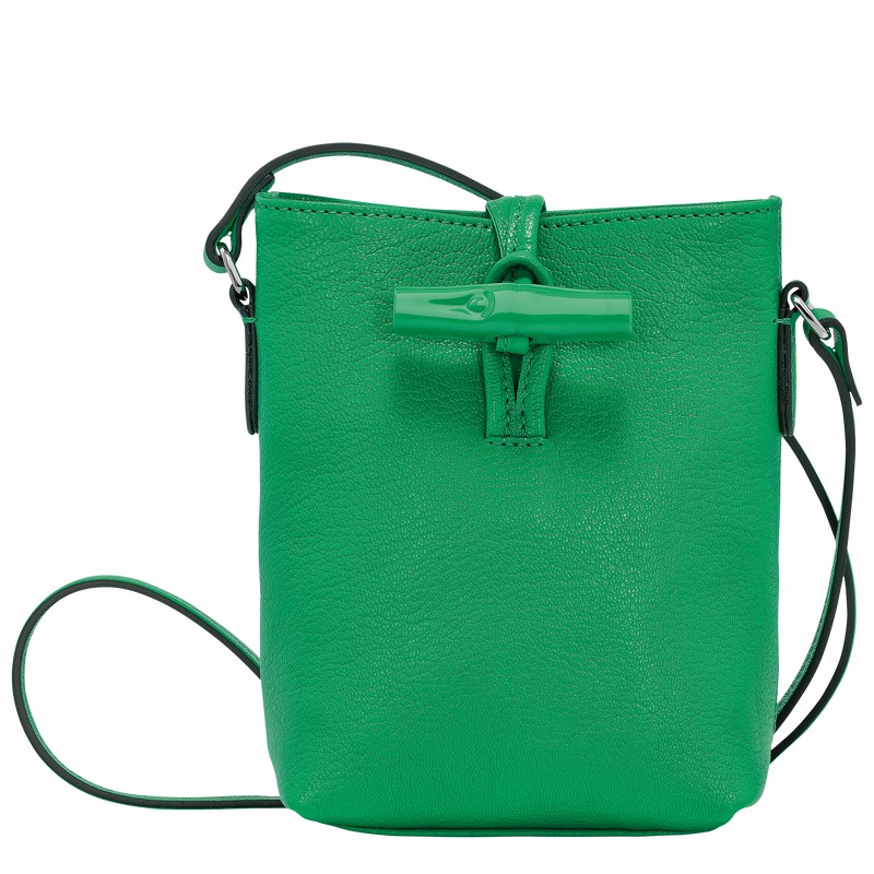 Longchamp Le Roseau XS Crossbody bag - Leather Green USA | 10207HEC129