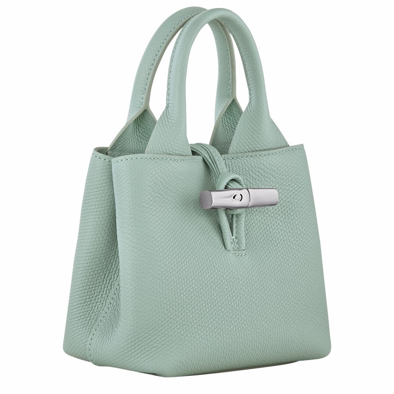 Longchamp Le Roseau XS Handbag - Leather Celadon USA | 10278HFP282